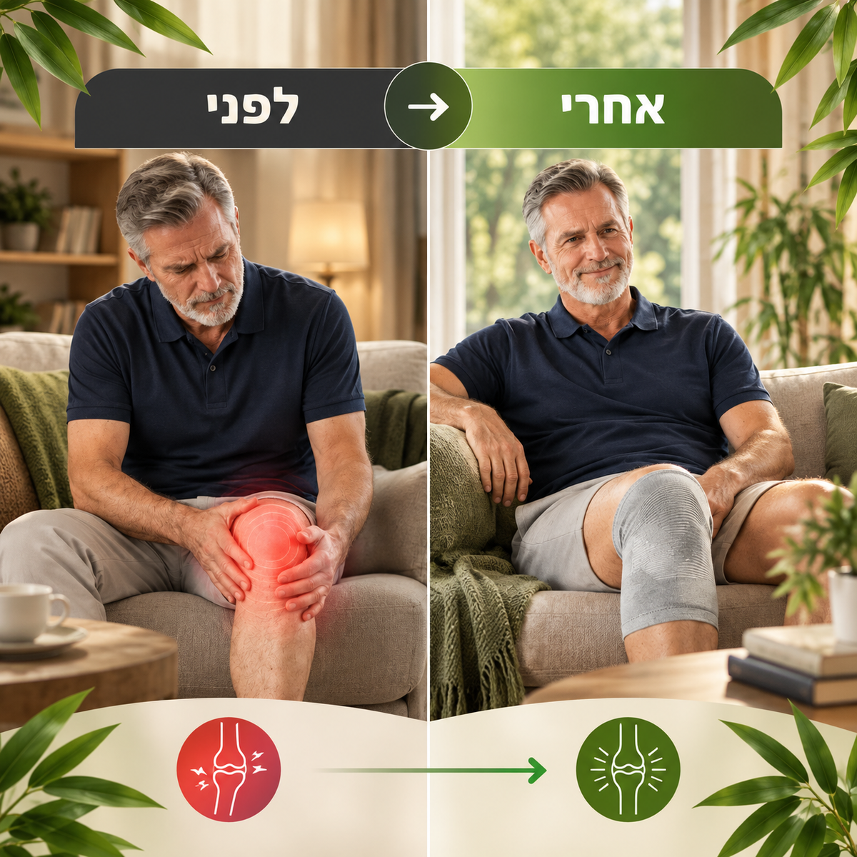 ™Noryvo Bamboo - שרוול ברך אלסטי מסיבי במבוק