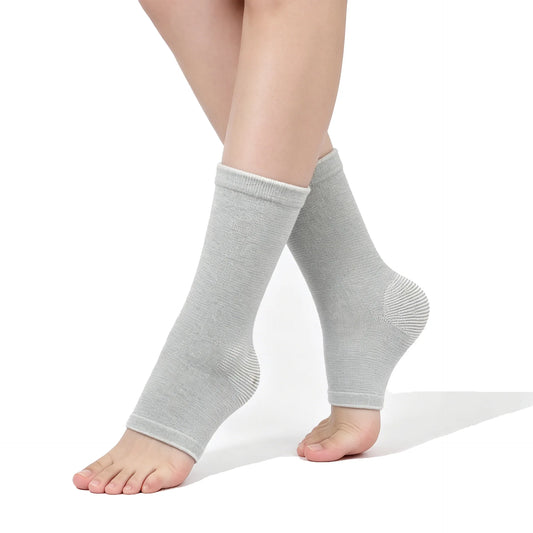 1Pair Bamboo Fiber Compression Socks for Men & Women - Ultra Soft & Breathable Ankle Foot Sleeves, All-Day Comfort for Running
